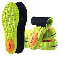 Memory Foam Insoles for Men & Women with Arch & Heel Support, Cloud-Like Shock Absorption for Pain Relief & All-Day Comfort, Breathable for Sports, Work & Casual Shoes (UK 4-11) (Green, UK 7/8)