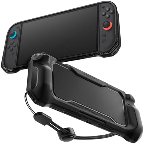 （16:30時点） Spigen Switch2対応ケース グリップ強化 保護カバー 衝撃吸収 スイッチ2ケース ストラップ付き ラギッド・アーマー ACS09075（マットブラック）