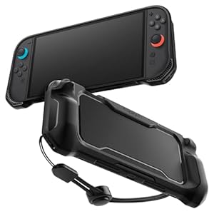 Spigen Rugged Armor Designed for Nintendo Switch 2 Case (2025) Protective Handheld Case with Ergonomic Grip and Strap (Not Compatible with Switch Dock) – Matte Black