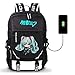YOYOSHome Anime Hatsune Miku VOCALOID Cosplay Bookbag mochila mochila escolar mochila con puerto de carga USB