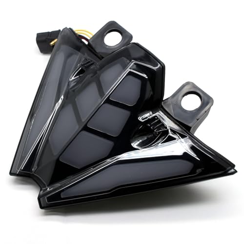 Image of MZS Motorcycle Tail Light LED Turn Signal Integrated for EX 500 EX500 24-25 | Rear Blinker Running Taillight Assembly, Stop Brake Light, Waterproof Dustproof Smoke Lens, Amber Red Dual Color Lamp