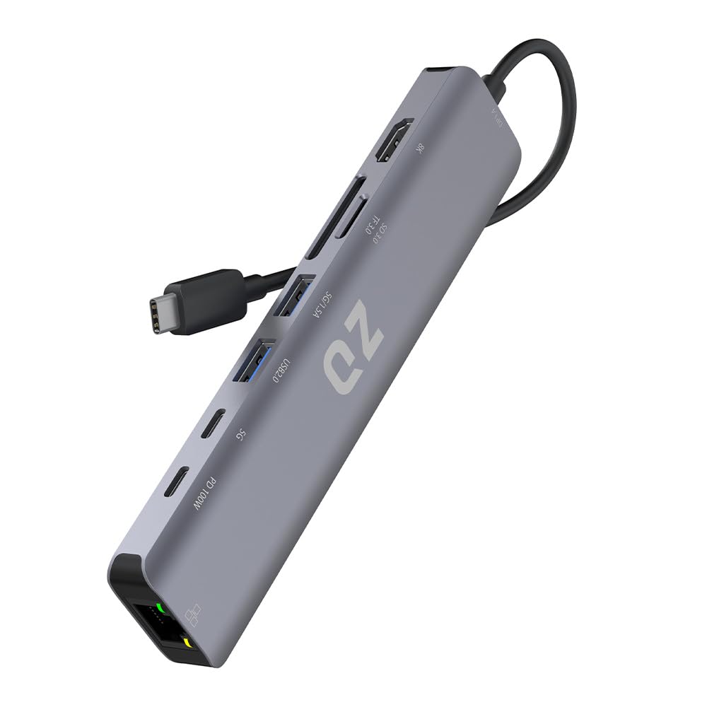 QZ USB-C Hub with HDMI 8K Laptop Docking Station