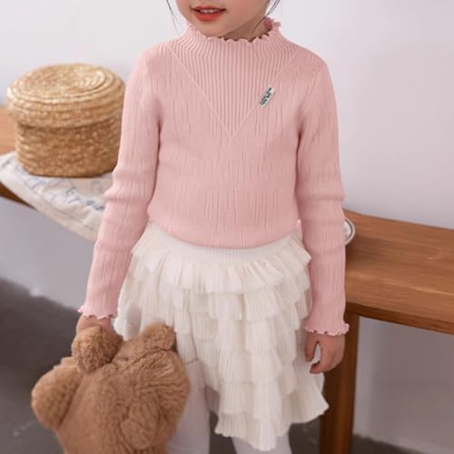 Girls Turtleneck Sweater Long Sleeve Warm Oversized Pullover Sweatshirts Kids Plain Thick Knit Sweater Tops Clothes2