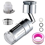 LED Grifo de agua, RosyFate Grifo Colores, Light-up LED Faucet, Aireador de Grifo Giratorio 360, Grifo Universal con Filtro Antisalpicaduras para La Cocina y Los Cuartos de Baño