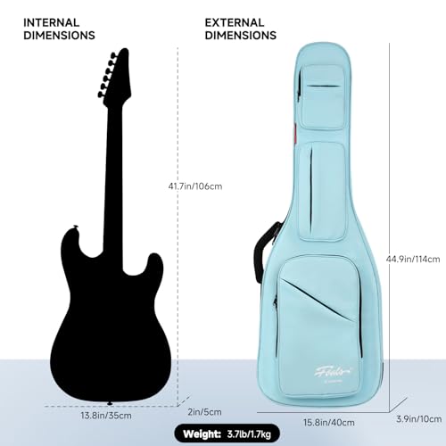 GHOSTFIRE FOALS Phantom Series Electric Guitar Case Colorful Guitar Gig Bag Super thick with Storage Space (DarkGreen, Electric Guitar)