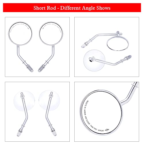 Image of DREAMIZER 8mm 10mm Universal Rear View Mirrors Chrome 3 inch Round Handlebar Side Mirrors for Cafe Racer Bobber Chopper Street Glide V Star XVS CB500 CB600 CB1000 CB1300