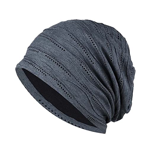 PRDECE Kopfbedeckung Damen, Haarausfall Bandana Beanie, Baumwolle Bandana Damen/Herren, Lose Beanie Bandana Schal Schlafmütze, Chemo Krebs Cap für Chemotherapie und Haarausfall, grau, One size Cover