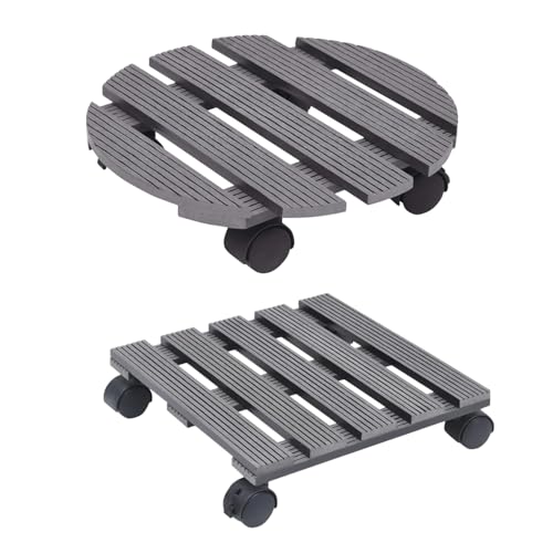 Support pour plante avec roues 30x30 cm chariot rond robuste