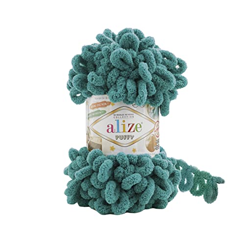 Alize Puffy Hand Knitting Yarn 1PC (Emerald No. 847)