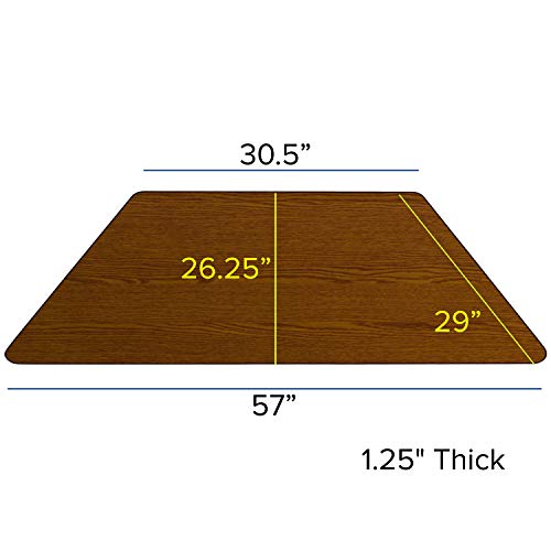 Flash Furniture Wren 29''W X 57''L Trapezoid Oak Hp Laminate Activity Table - Standard Height Adjustable Legs #TOP1