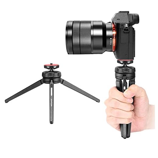 Neewer Mini Tabletop Tripod Stabilizer Grip, Lightweight Portable Aluminum Alloy Stand with Swivel Ball Head for DSLR Cameras, Smartphones, Video Camcorders up to 6.6 pounds/3 kilograms (Black)
