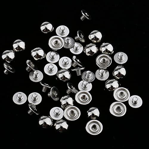 B Baosity 20Pcs 8Mm Mushroom Dome Rivets Studs Spikes For Leather Belt Pocket Decoration Diy, Silver #TOP1