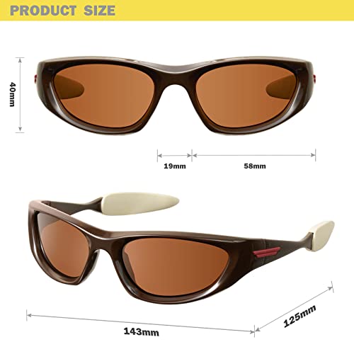 mosanana Wrap Around Y2K Sunglasses for Women and Men Model Freak 5