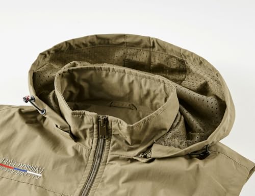 Image of Lightweight Outdoor Vest Jacket for Men, Windbreaker for Golf, Safari, Travel, Fishing, Hiking