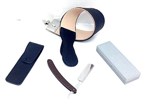 Brush, Straight Razor, Shaving Soap Bowl, and Hot Water