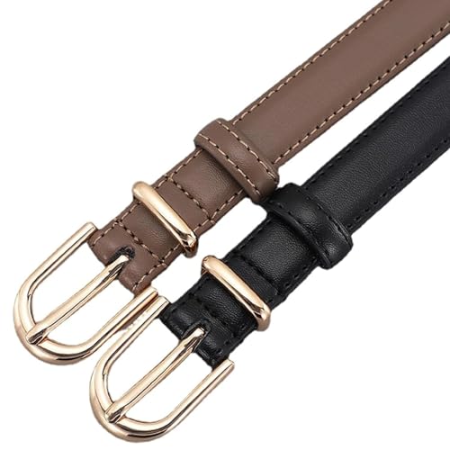 Belts for women, Waist Belt Women's Waist Belts New Pure Cowhide Belt Needle Buckle Belt Versatile and Simple Denim Suit Dress Belt(Black,110 cm)2