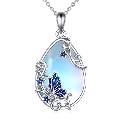 Collier abeille argent sterling femme pendentif pierre de lune
