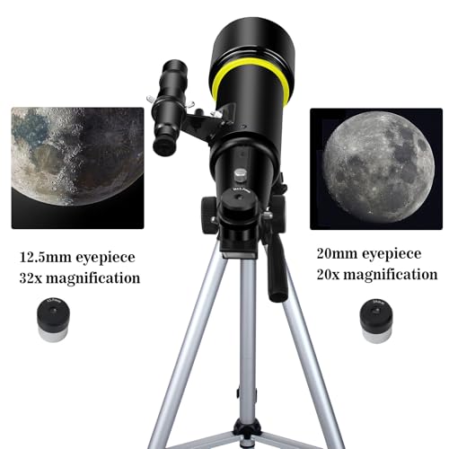 Teleskop für Erwachsene Anfänger, 70mm Aperture 400mm AZ Mount Voll Multi-Coated Optics Refraktor...