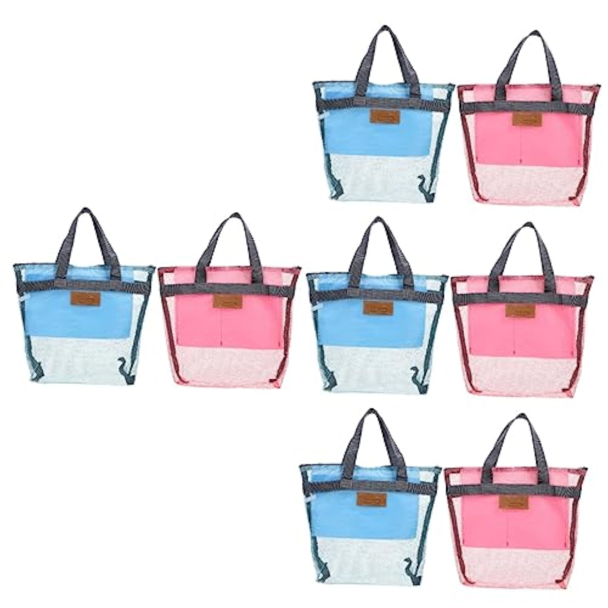 8 Pcs Grid Beach Large Capacity Handbag