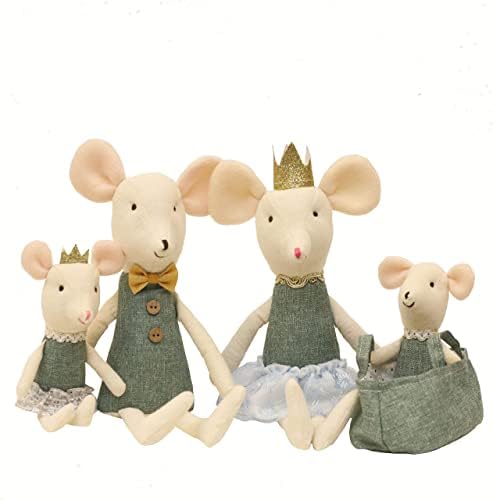 Mouse Family Dolls Stuffed Animal Toy Birthday Gift Mini Plush Toy Green