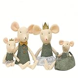 Mouse Family Dolls Stuffed Animal Toy Birthday Gift Mini Plush Toy Green