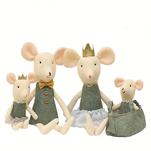 Mouse Family Dolls Stuffed Animal Toy Birthday Gift Mini Plush Toy Green #TOP2
