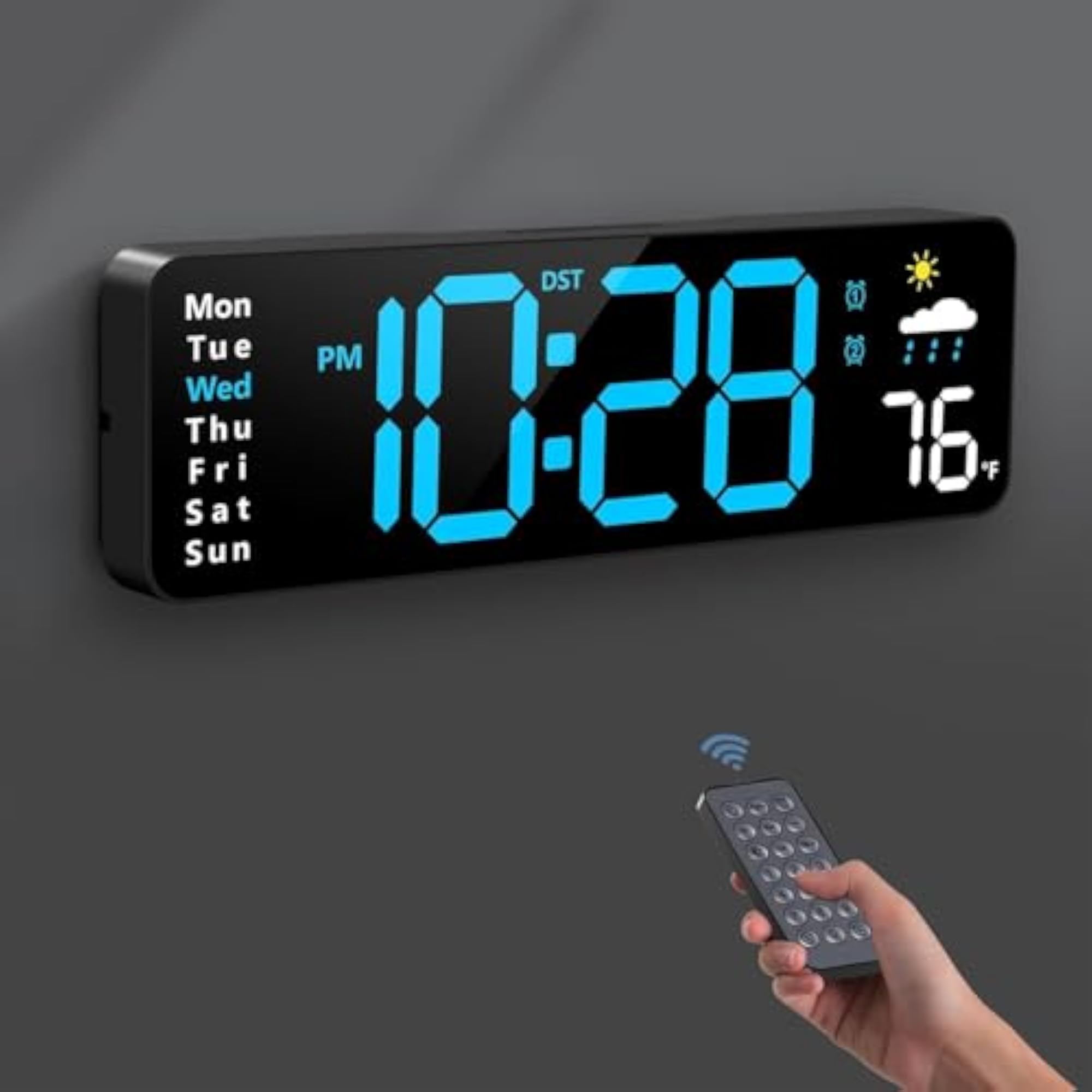 Digital Wall Clock with Remote Control