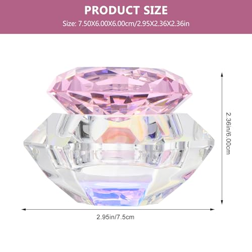 Copa de Cristal para Manicura Hexagonal Rosa con Tapa miniatura 2