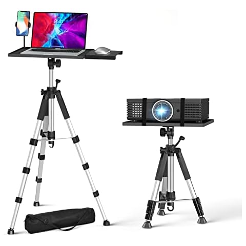 Facilife Projector Tripod Stand, Laptop Tripod Stand, Outdoor Projector Stand Adjustable Tall from 17.6 to 51.4 Inches, Multi-Purpose Portable Projector Stand Laptop Floor Stand for Laptop, DJ Cover