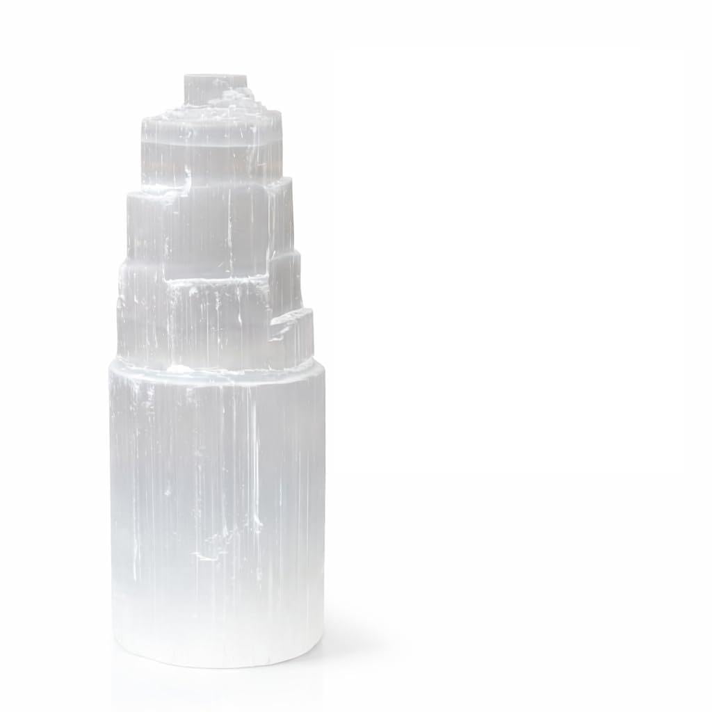 Atlantic Sun Selenite Tower 10cm Gift Bag & Crystal Chip Bracelet