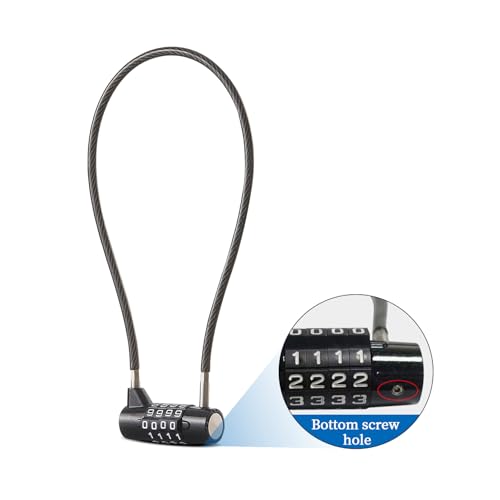 Image of Combination Lock with Long Cable Durable Flexible 4 Digits Combo Locks 7.5 inch Locker Lock for Gym Locker School Cabinet Barn Gates /Sheds /Pet Cages Backpack Suitcase (7.5 inch)
