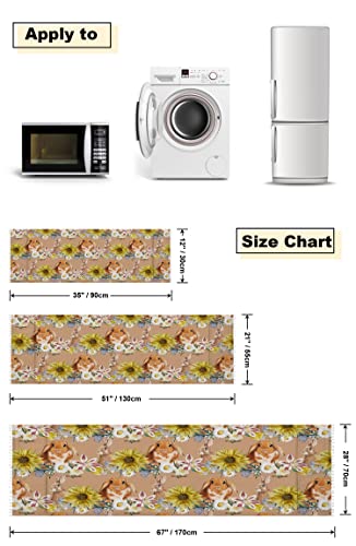Easter Microwave Oven Dustproof Cover, Refrigerator Washing Machine Protective Cover Microwave Dustproof Cloth Cover 21"X51" - Cute Hare Rabbit And Sunflowers Chrysanthemum Vintage #TOP4