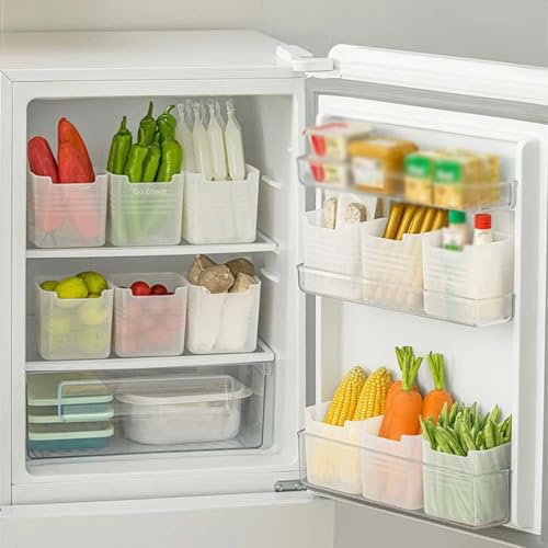 Image of GO STORE 6 Pack Fridge Storage Boxes Multipurpose Containers for Storage Space-saving Refrigerator Side Door Organizer for Fridge Kitchen Fruits, Vegetables Storage Containers - Transparent