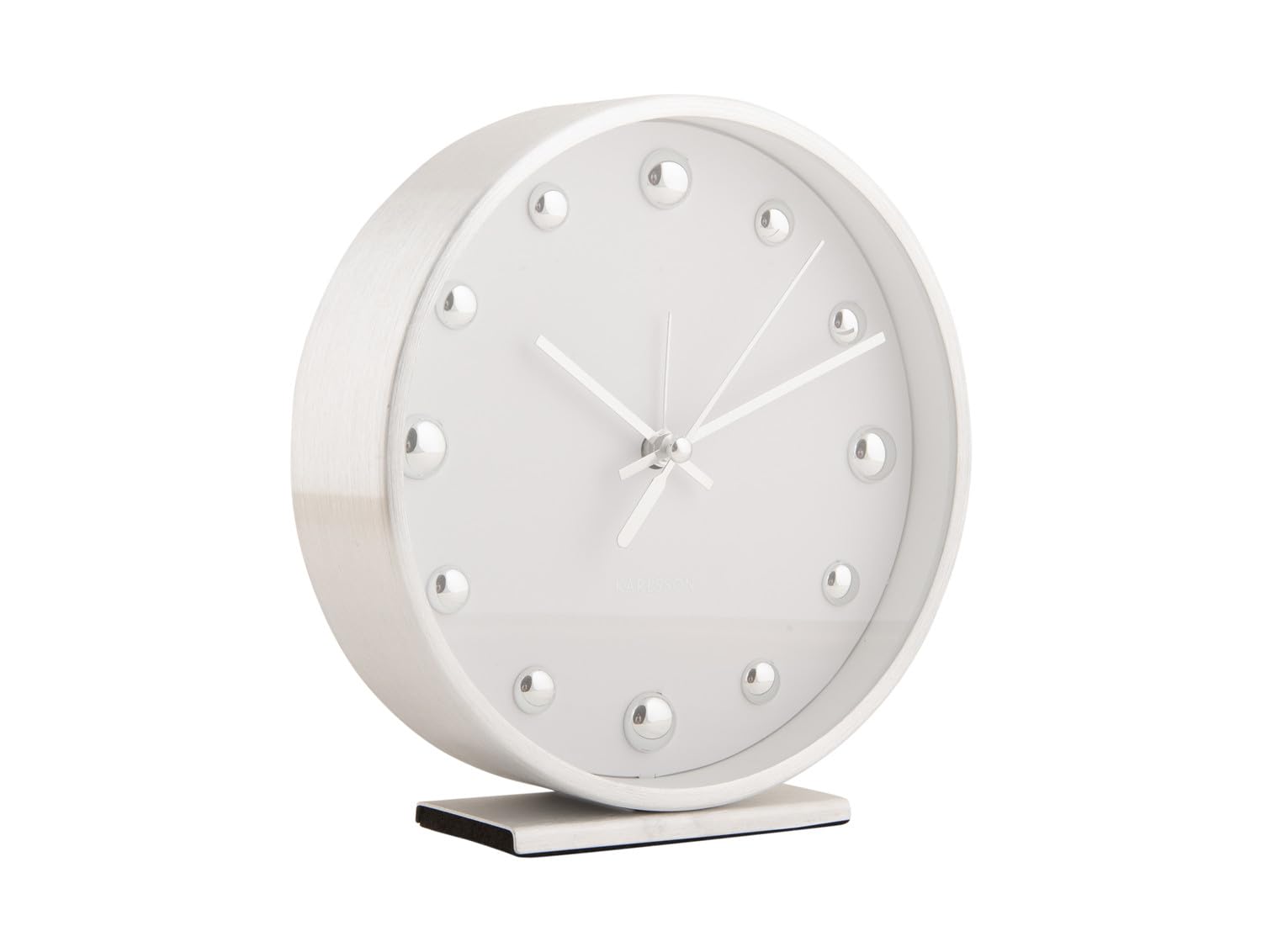 Karlsson Shiny Dots White Aluminium Alarm Clock