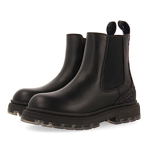 Bottines noires Chelsea Gioseppo avec ornements et semelle souple pour enfant