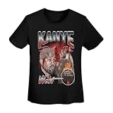 Women Kanye Music West T Shirt Cotton Unisex Fitness Solid Color Cotton Short Sleeve T-Shirt for Adult Tee Black Medium