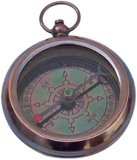 Hampton Nautical Chrome Rms Titanic White Star Pocket Marine Compass, 3"