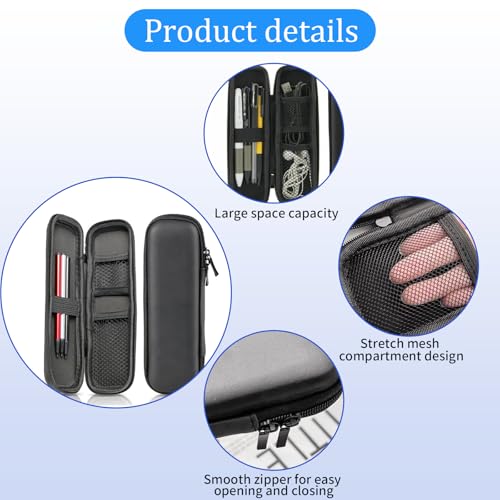 Siliget Small Pencil Case, Hard Shell Pen Case Pouch Waterproof EVA Pencil Case, Organizer Makeup Bag for Boys Girls Stationery & Office Supplies, Black