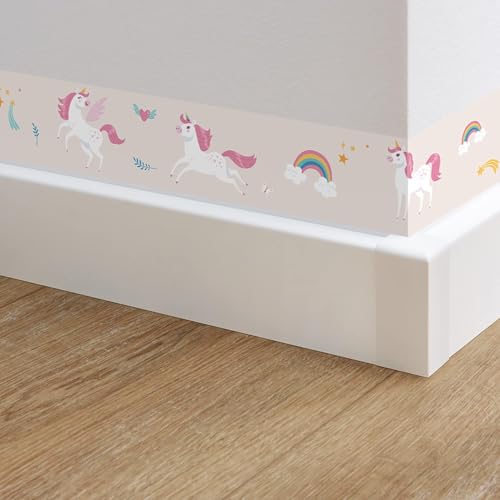 FUNLIFE 2 Rouleaux 200CMX10CM Frise murale adhesive, Papier peint adhesif mural étanche DIY Plinthe Frise murale autocollante Chambre cuisine Salon chambre enfant...
