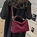 Imagen de CAKEEYUM Bolso de Ante Vintage borgoña Ante Bandolera Bolso Suave de Hombro Slouchy para Mujer