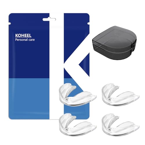 KOHEEL MG Férula Dental Moldeable para Bruxismo y Rechinar de Dientes, Férula Nocturna de Ajuste Perfecto, Protector Dental para Alivio del Bruxismo, Paquete de 4 Unidades (4 grandes)