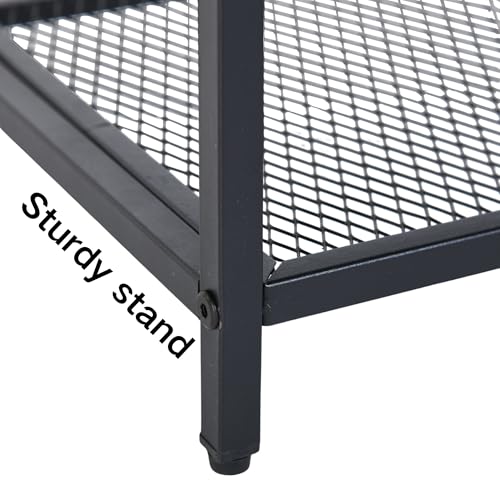 FurnitureR 50CM Hocker Aufbewahrungsbank, Aufbewahrungseinheit mit 3-Regalen und Nivellierfüßen, Hocker Bank mit Vintage MDF, für Wohnzimmer, Schlafzimmer, Flur, Küche, Esszimmer, Braun,50x28x48CM