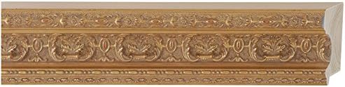 Picture Frame Moulding (Wood) 100ft Bundle - Ornate Gold Finish - 2.75" Width - 7/8" Rabbet Depth