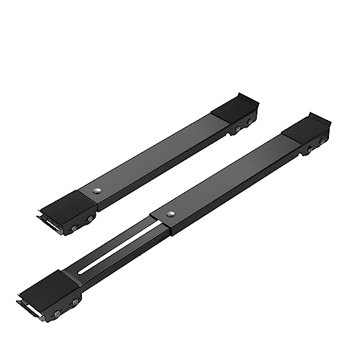 Zautool Heavy Duty Furniture Appliances Rollers, Extensible Washing Machine Base Mobile Wheels for Refrigerators, Dryers, Dishwashers and Other Heavy Objects, Non-Slip, Max Load 1100 lb, Black