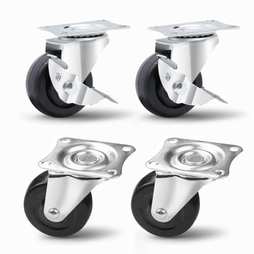 POWERTEC 2 Inch Swivel Caster Wheels Set of 4 with 264 lbs L...