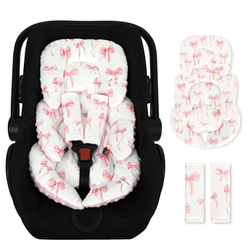 DAYEEBALL Infant Car Seat Insert Cushion, Baby Car Seat Head Body Support for Girls & Boys, Reversible Newborn Car Seat Insert with 2 Extra Strap...