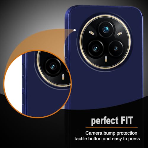 Image of Back Cover for Realme 14 Pro Plus 5G | Full Camera Protection | Premium Liquid Silicon Case | Flexible Bumper Case for Realme 14 Pro Plus 5G (Dark Blue)