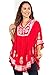 Sakkas Amori V-Neck Embroidery Poncho Top / Cover Up