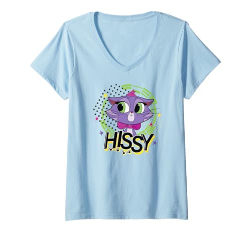 T-shirt Disney femme col V Hissy Puppy Dog Pals coton doux anti-déformation