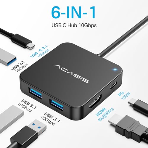 Image of USB C Hub, Multi-Port USB Type-C Hub with 4K HDMI,3 USB 3.0 Port | 1 Type-C 3.0 Port | USB Splitter Adapter for MacBook, Mac mini, Surface Pro, XPS, Laptop and USB C Devices (AC-HC31-B)
